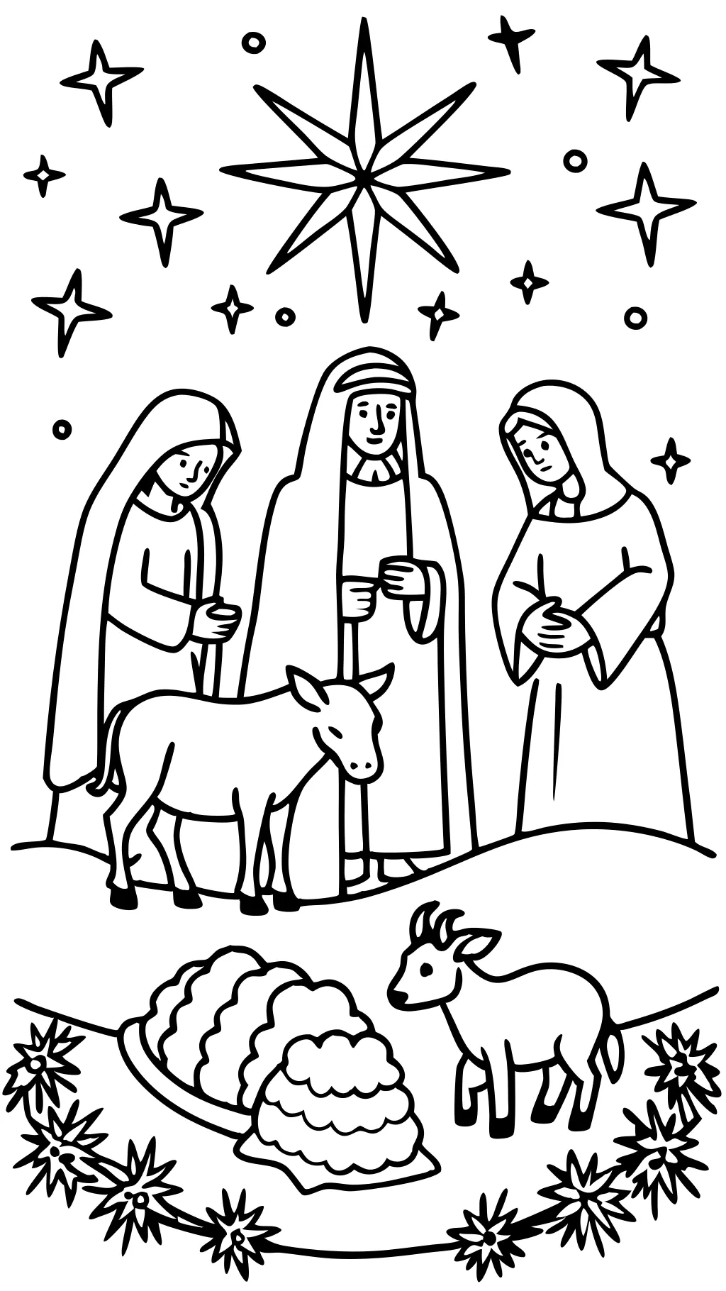 coloriage de naissance de Jésus